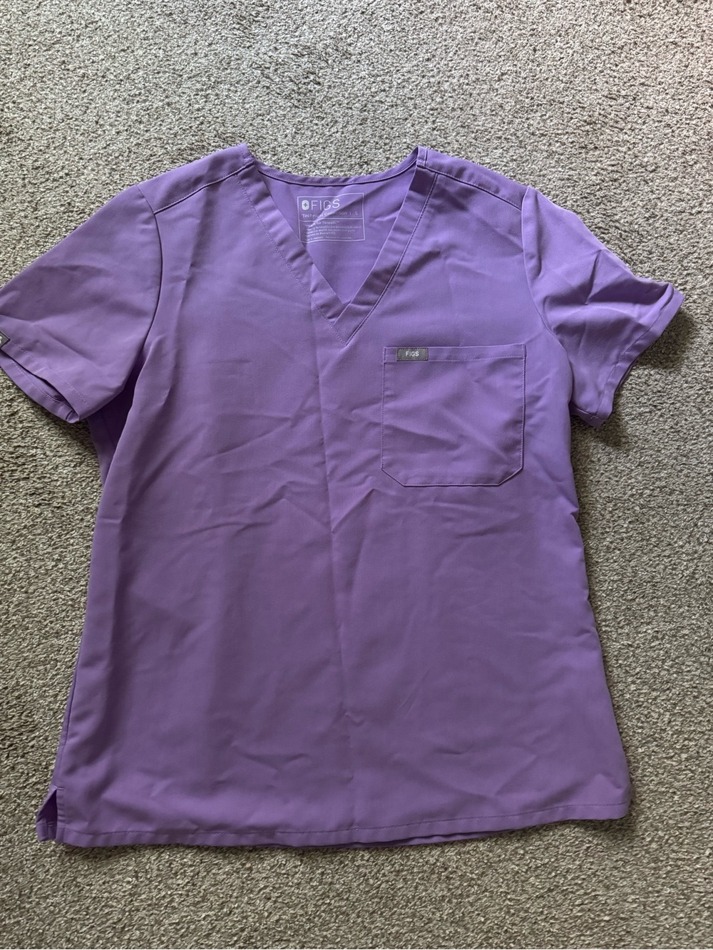 Figs Lavender V-Neck Short Sleeve Scrub Top